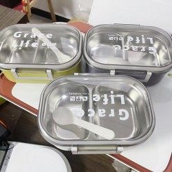 Insulated Lunch Box with Compartments Stainless Steel Bento for Kids & Adults
