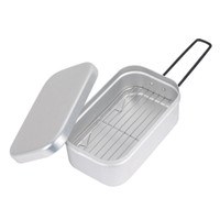 Outdoor Lunch Box with Folding Handle Portable Travel Picnic Camping Cooking Steamed Bento Boxes Salad Fruit Container