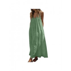 Flattering Long Sleeveless Dress For Curvy Women Soft Breathable Fabric