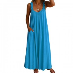 Backless Cami Dress Backless Dress House Dress for Women Sleeveless Long Cami Strap Dress for Indoor Wear