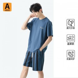 Men's Modal Summer Pajama Set Short Sleeve A-Class Antibacterial Cotton Loungewear