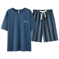 Men's Modal Summer Pajama Set Short Sleeve A-Class Antibacterial Cotton Loungewear