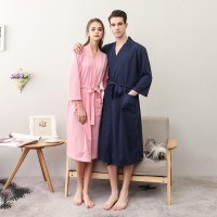 Style Bathrobe for Women, Summer Couple, Thin Nightgown for Men, Seven Quarter Sleeve Pajamas