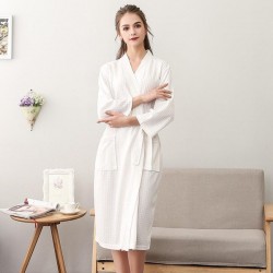 Style Bathrobe for Women, Summer Couple, Thin Nightgown for Men, Seven Quarter Sleeve Pajamas