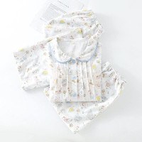 Women's Cotton Pajama Set Short Sleeve Long Pants 3-Piece Comfy Sleepwear Spring Summer
