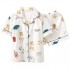 Women Summer Cotton Pajamas Set Kawaii Meow for Cat Short Sleeve Sleepwear Night