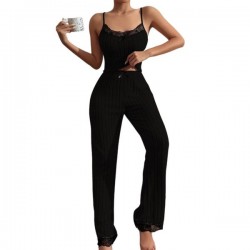 Women's Pajamas 2Piece Outfits Summer Lounge Set Ribbed Loungewear Sleeveless Tanks Top and Wide Leg Pants Set Gifts