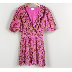 Amber Pink Floral Ruffled Mini Dress