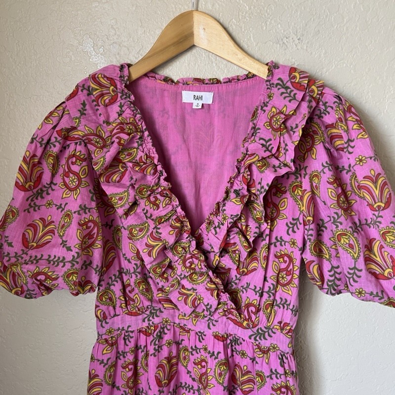 Amber Pink Floral Ruffled Mini Dress