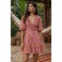 Amber Pink Floral Ruffled Mini Dress