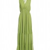 RRP 596 Maxi Dress IT42 US6 UK10 M Green Sleeveless Made in Italy