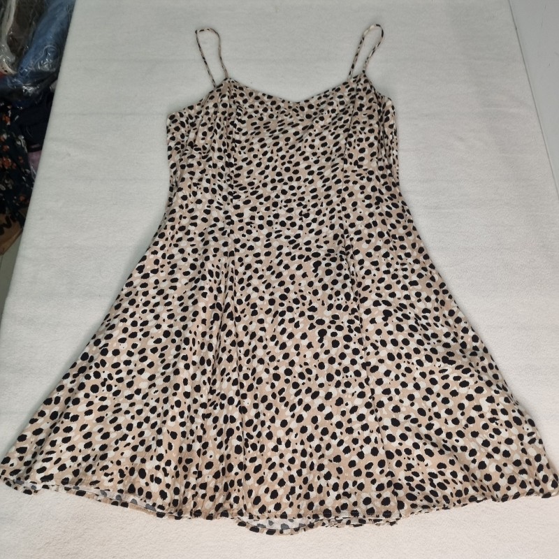 Leopard Skater Dress AU12 M 100 Viscose Boho Mini