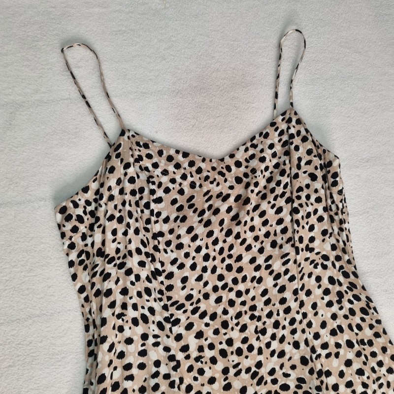 Leopard Skater Dress AU12 M 100 Viscose Boho Mini