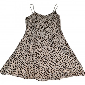 Leopard Skater Dress AU12 M 100 Viscose Boho Mini