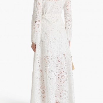 RRP 1200 Ottie Long Dress AU0 US4 UK6 S Embroidered Long Sleeve