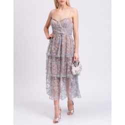 RRP 500 Embroidered Blossom Midi Dress UK16 US12 IT48 XXL Beaded