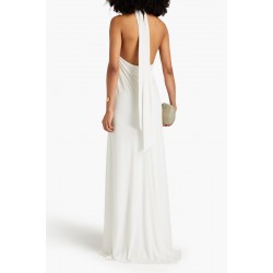 RRP 580 Evening Dress US2 UK6 IT38 XS White Lined Twisted