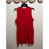 Red Sleeveless Embellished Sheath Dress Rhinestone Pleated Hem