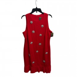 Women's Red Midi Shift Dress Size 14