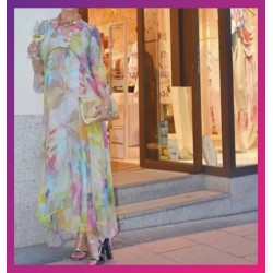 NWTZARA PRINTED MULTICOLORE DRESS LIMITED EDITION WITH LONG SLEEVES