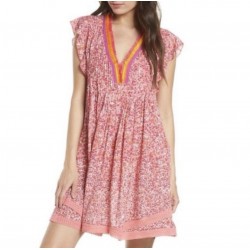 Women's Pink Floral Mini Dress Size XS