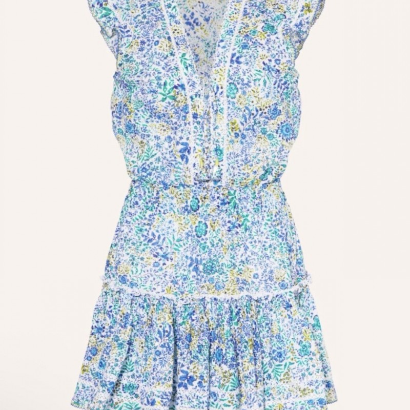 Poupette St. Barth Anais Blue Floral Mini Dress