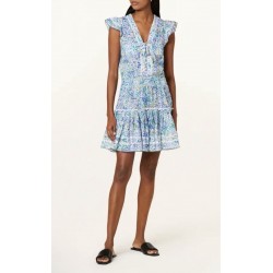 Poupette St. Barth Anais Blue Floral Mini Dress