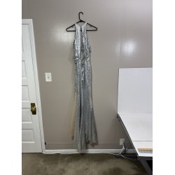 Silver Sequin Gown FLAW C139 Dress