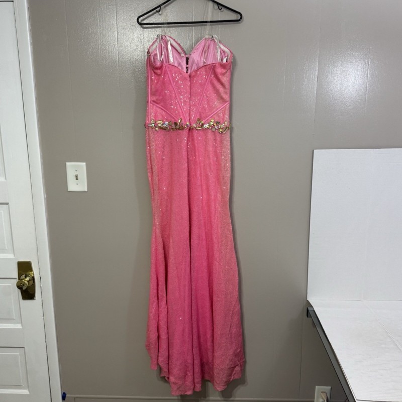 Dress Women s Pink Sequen Rhinestones FLAW C140