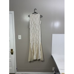 R& Sequined Lace Gown Dress Pearl Neck C140
