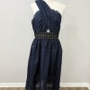 Asymmetrical Openwork Dress in Navy Blue 8