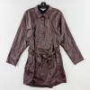X Rtr Faux Leather Shirt Dress Womens Brown RTR