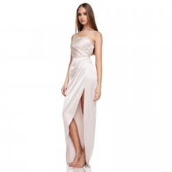 Virtue Gown Nude S One Shoulder Maxi Dress Formal Wedding Guest STUNNING
