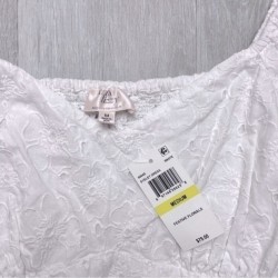 Women's M White 100 Cotton Short Sleeve Summer Dress New