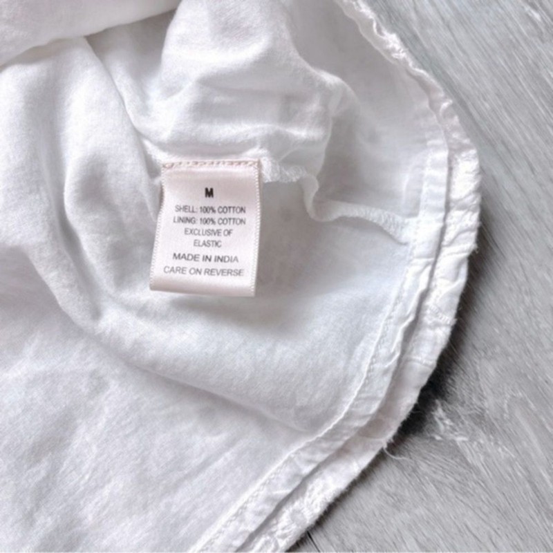 Women's M White 100 Cotton Short Sleeve Summer Dress New