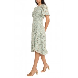 Women's Green Floral Midi Dress Size 10