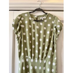 Women's Green Polka Dot Midi Dress Size 20