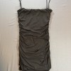 Black Ruched Mini Dress Bodycon Spaghetti Strap