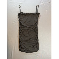 Black Ruched Mini Dress Bodycon Spaghetti Strap