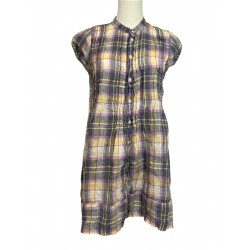 X Gorsuch Linen Plaid Tunic Dress Made In USA Lagenlook