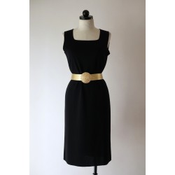 Exclusively Black Knit Jersey Square Neck Sleeveless Midi Dress Women M