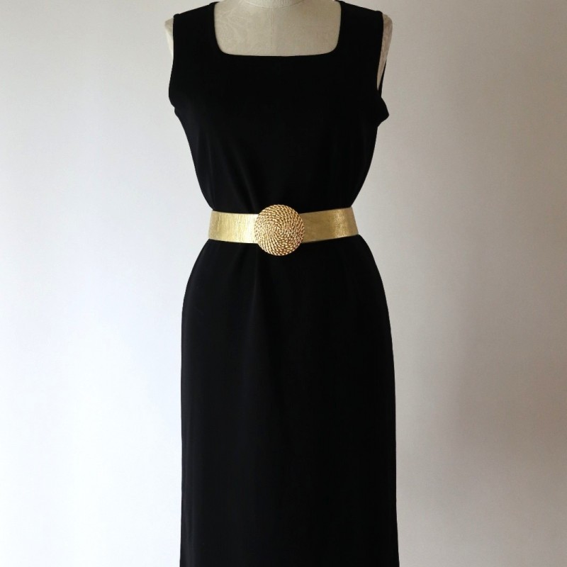 Exclusively Black Knit Jersey Square Neck Sleeveless Midi Dress Women M