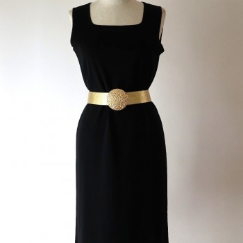 Exclusively Black Knit Jersey Square Neck Sleeveless Midi Dress Women M