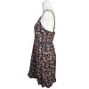 Linen Mini Dress Dark Floral Feminine Cottage Shirred Sundress