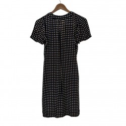 Women's Black Polka Dot Midi Shift Dress Size 36