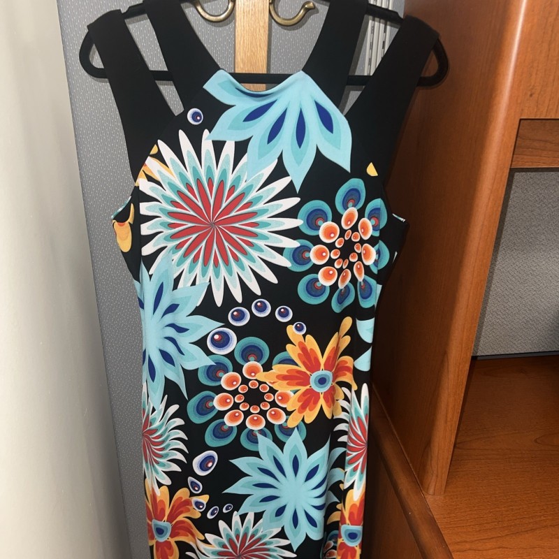 Womens Sleeveless Multicolor Dress (Tag Missing, See Measurements)