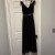 Beaded Black Gown Chiffon With Rhinestone Waist Dress