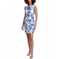 Floral Poplin Mini Dress Women's White 8