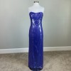 Women's Formal Dress Purple Sequined Strapless Evening Gown