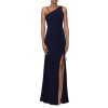 Women's Formal Dress Blue One Shoulder A-Line Long Evening Gown